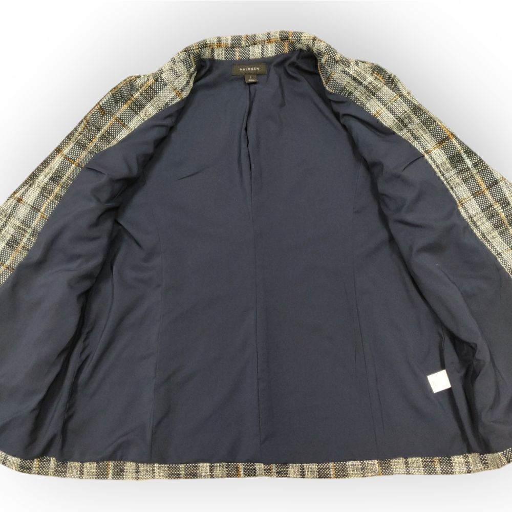 Halogengray Check Pattern Jacket Blazer Size L - image 5
